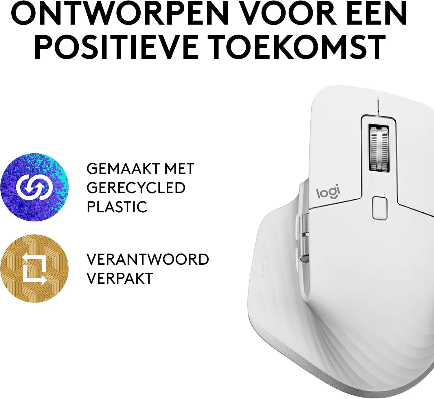 Logitech MX Master 3S - Wireless Performance Mouse with Ultra-fast Scrolling, Ergo, 8K DPI, Track on Glass, Quiet Clicks, USB-C, Bluetooth, Windows, Linux, Chrome - Grey - Image 2