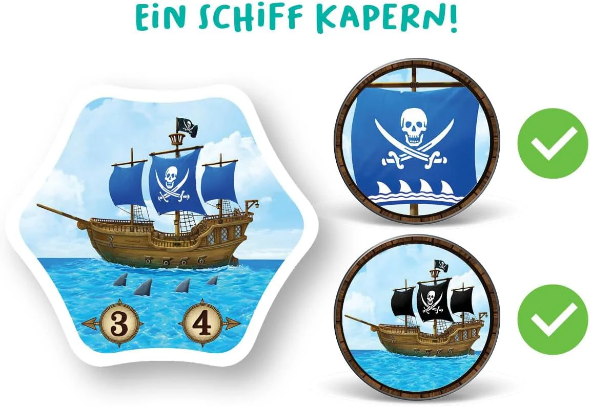FlexiQ Arrr!-Mada Pirate Adventure Game with Barrels & Ships | Family Game from 6 Years | 2-5 Players, Approx. 15 Minutes Playing Time | Tactical Memory & Collecting Game - Image 3