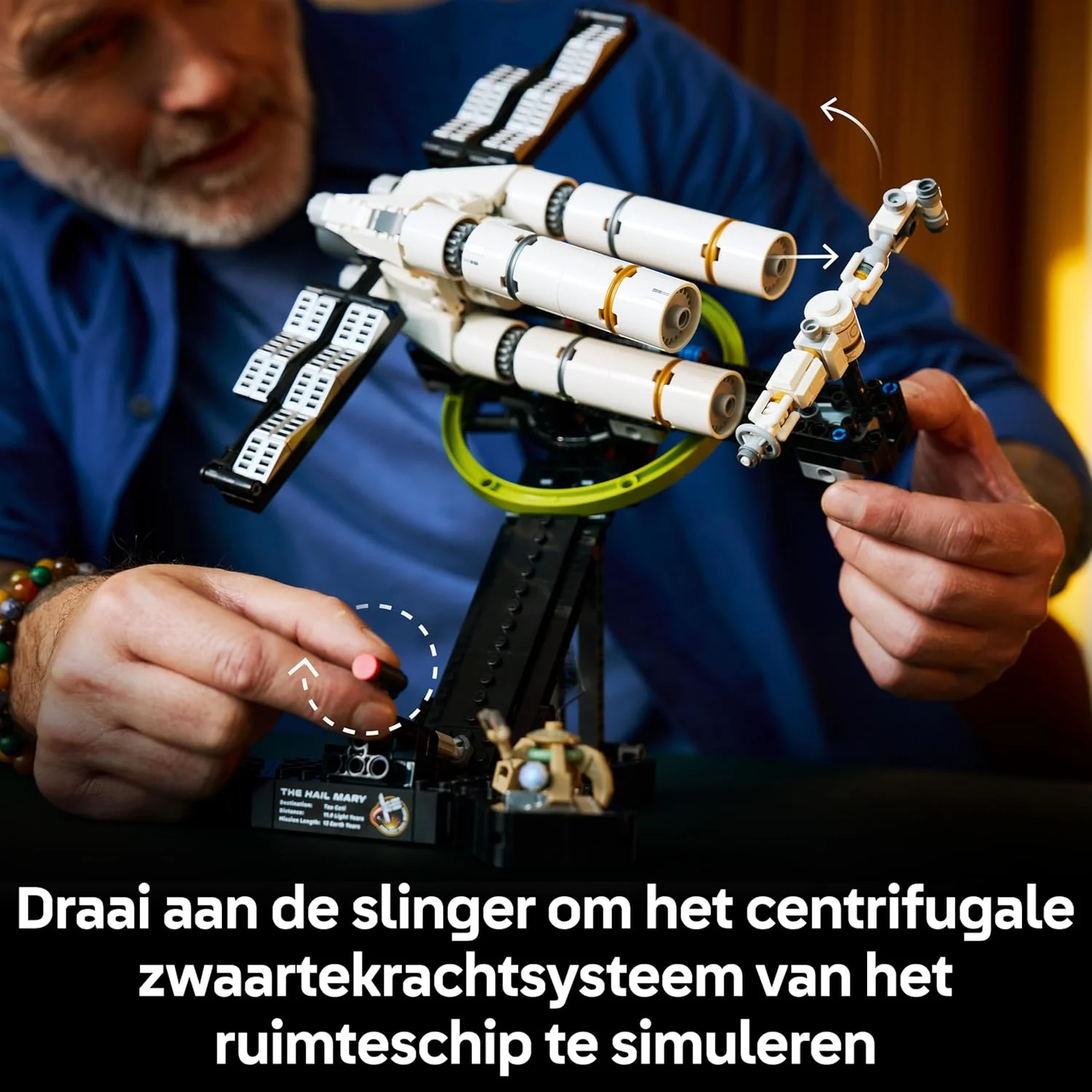 LEGO Icons Project Hail Mary Ruimteschip – Ruimte Bouwpakket voor Volwassenen – Ruimtevoertuig Model met Ryland Grace en Rocky Minifiguren – Woondecoratie – Cadeau voor Mannen, Vrouwen en Fans – 11389 - Image 8