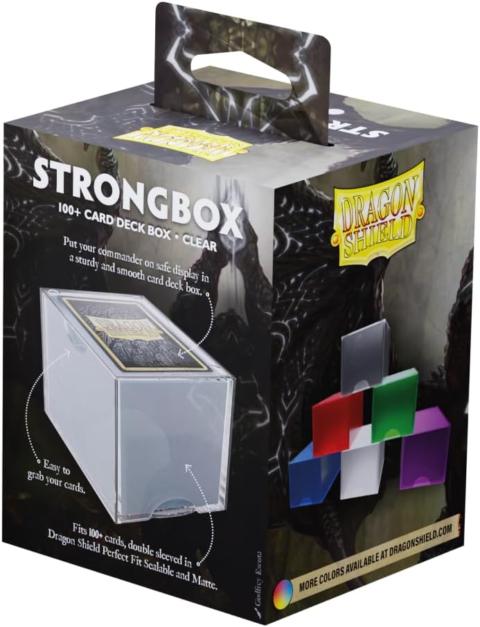 Dragon Shield Strongbox Deck Box Clear, Holds 100+ Double Sleeved Cards, Acrylic TCG Storage Case, Vacuum Seal Closure, Stackable, Display Lid, 83.5 x 106 x 75.5 mm - Image 2