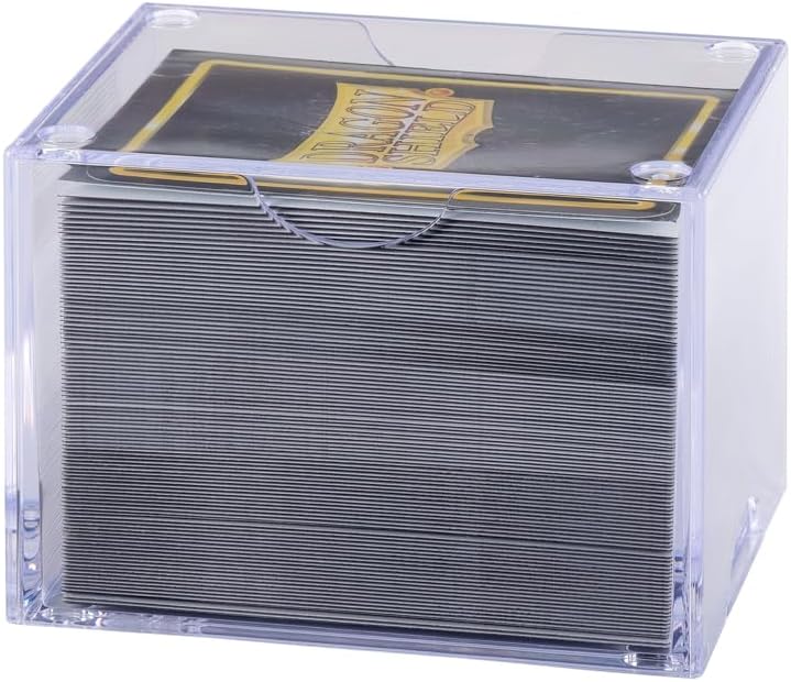 Dragon Shield Strongbox Deck Box Clear, Holds 100+ Double Sleeved Cards, Acrylic TCG Storage Case, Vacuum Seal Closure, Stackable, Display Lid, 83.5 x 106 x 75.5 mm - Image 3