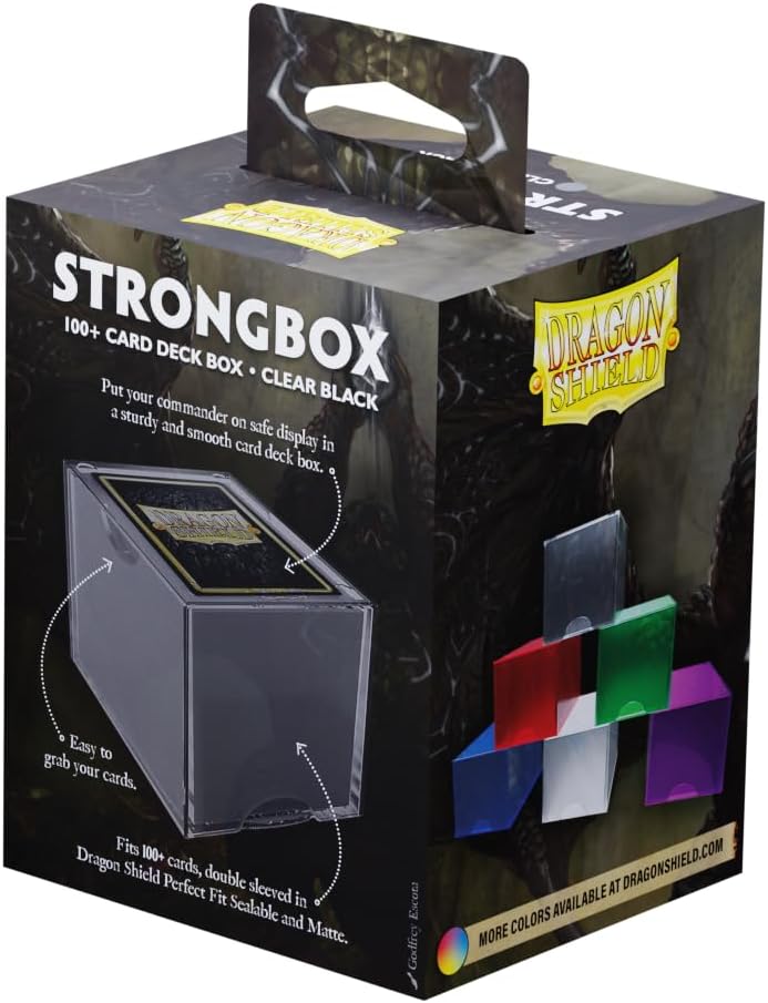 Dragon Shield Strongbox Deck Box Clear Black, Holds 100+ Double Sleeved Cards, Acrylic TCG Storage Case, Vacuum Seal Closure, Stackable, Display Lid, 83.5 x 106 x 75.5 mm - Image 3