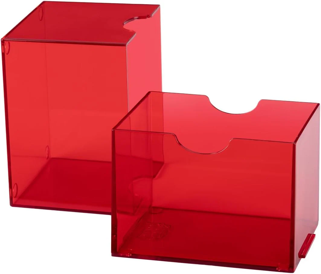 Dragon Shield Strongbox Deck Box Clear Red, Holds 100+ Double Sleeved Cards, Acrylic TCG Storage Case, Vacuum Seal Closure, Stackable, Display Lid, 83.5 x 106 x 75.5 mm - Image 2