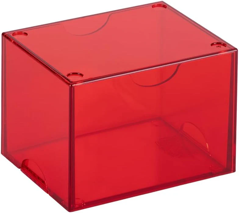 Dragon Shield Strongbox Deck Box Clear Red, Holds 100+ Double Sleeved Cards, Acrylic TCG Storage Case, Vacuum Seal Closure, Stackable, Display Lid, 83.5 x 106 x 75.5 mm - Image 4