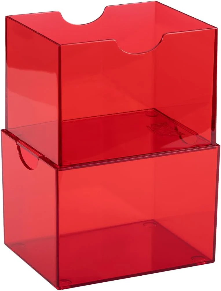 Dragon Shield Strongbox Deck Box Clear Red, Holds 100+ Double Sleeved Cards, Acrylic TCG Storage Case, Vacuum Seal Closure, Stackable, Display Lid, 83.5 x 106 x 75.5 mm - Image 6