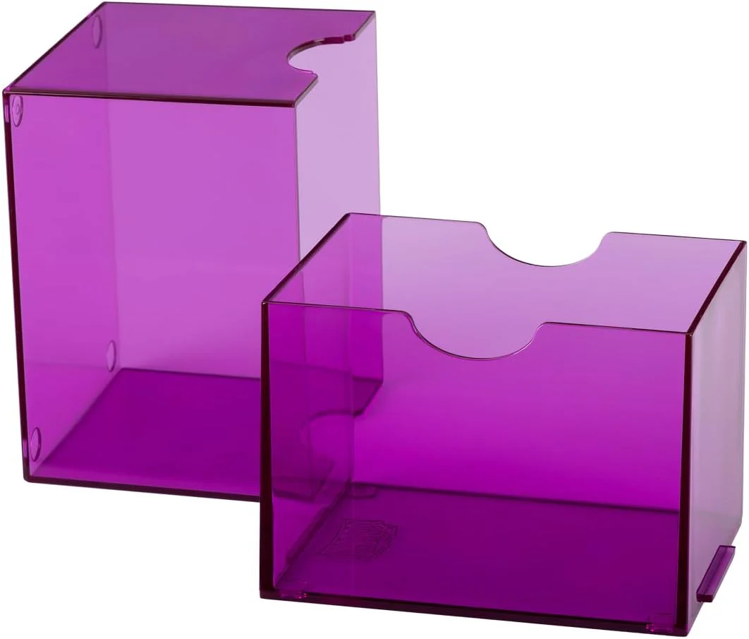 Dragon Shield Strongbox Deck Box Clear Purple, Holds 100+ Double Sleeved Cards, Acrylic TCG Storage Case, Vacuum Seal Closure, Stackable, Display Lid, 83.5 x 106 x 75.5 mm - Image 2