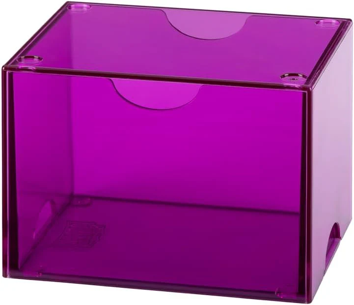Dragon Shield Strongbox Deck Box Clear Purple, Holds 100+ Double Sleeved Cards, Acrylic TCG Storage Case, Vacuum Seal Closure, Stackable, Display Lid, 83.5 x 106 x 75.5 mm - Image 4