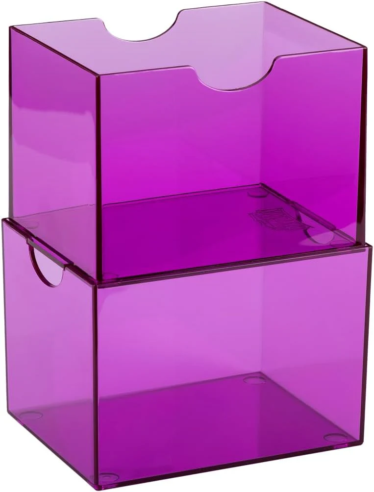 Dragon Shield Strongbox Deck Box Clear Purple, Holds 100+ Double Sleeved Cards, Acrylic TCG Storage Case, Vacuum Seal Closure, Stackable, Display Lid, 83.5 x 106 x 75.5 mm - Image 5