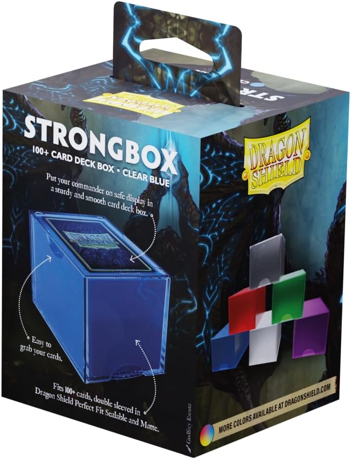 Dragon Shield Strongbox Deck Box Clear Blue, Holds 100+ Double Sleeved Cards, Acrylic TCG Storage Case, Vacuum Seal Closure, Stackable, Display Lid, 83.5 x 106 x 75.5 mm - Image 8
