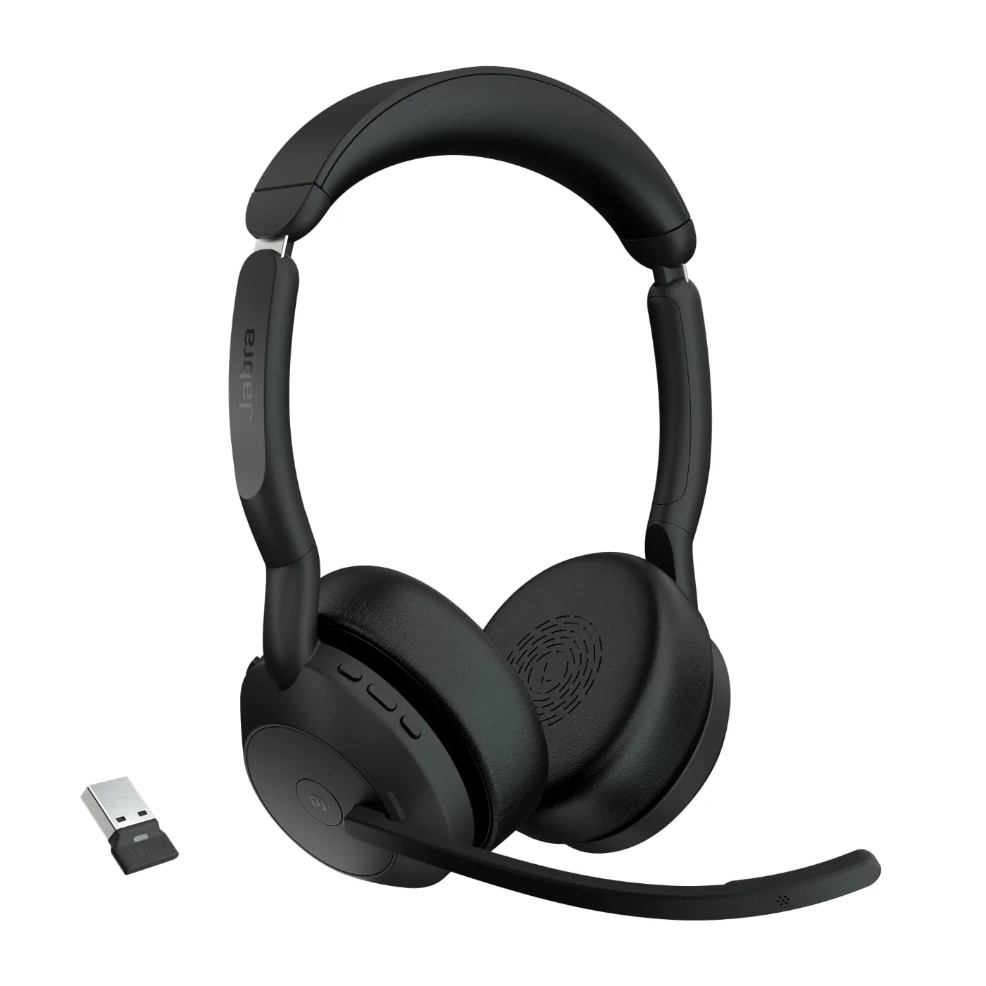 Jabra Evolve2 55 Micro-casque sans fil stéréo avec technologie Jabra Air Comfort, micros à réduction de bruit et ANC. Certifié MS Teams, fonctionne avec toutes les plateformes - Noir - Image 2