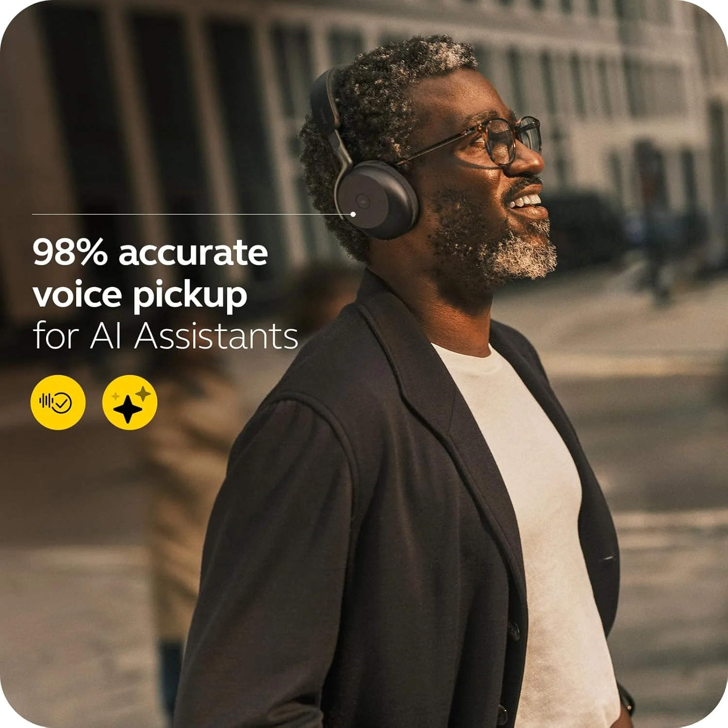 Jabra Evolve3 75 On-Ear Wireless Bluetooth Headset with Mic and Wireless Charging Stand for Work, USB-A, AI Voice Call Technology, Advanced ANC, 22-Hour Battery, Works with Online Meeting Apps, Black - Image 3