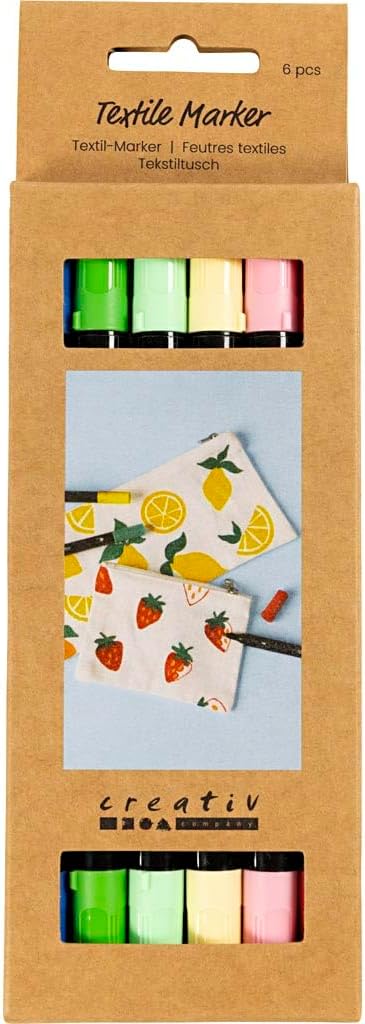 Textielstiften, lijn 2,3+3,6, diverse kleuren, 6 st/1 pak - Image 2