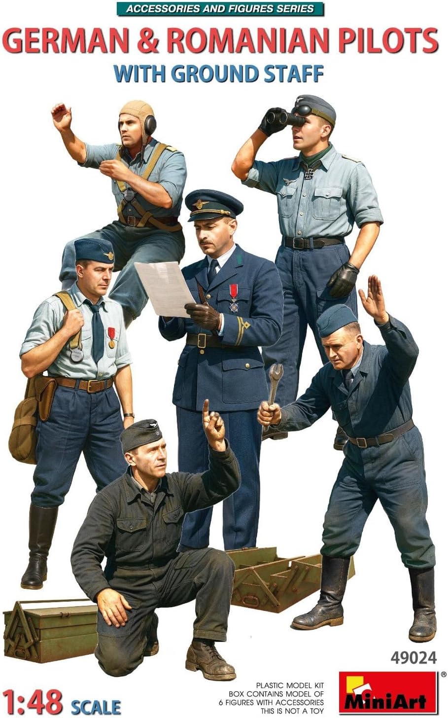 MiniArt - 1/48 German En Romanian Pilots W/ground Staff - Image 6