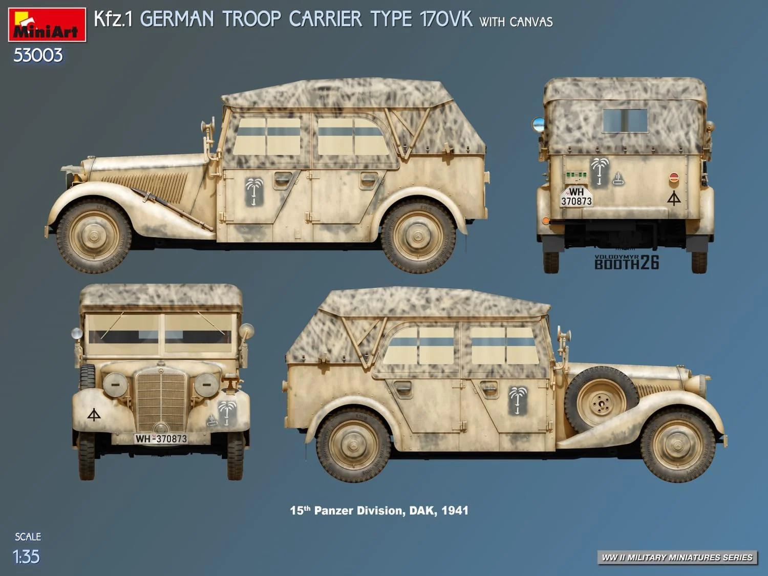 MiniArt - 1/35 Kfz.1 German Troop Carrier Type 170vk W/canvas - Image 4