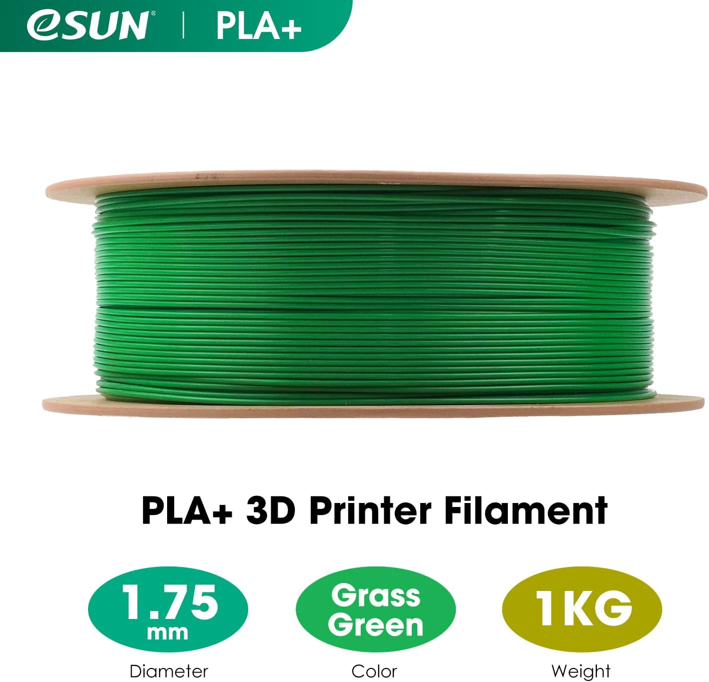 Pla+ 1.75Mm Grass Green 1Kg/Roll With Paper Roll (Region 2) - Image 3