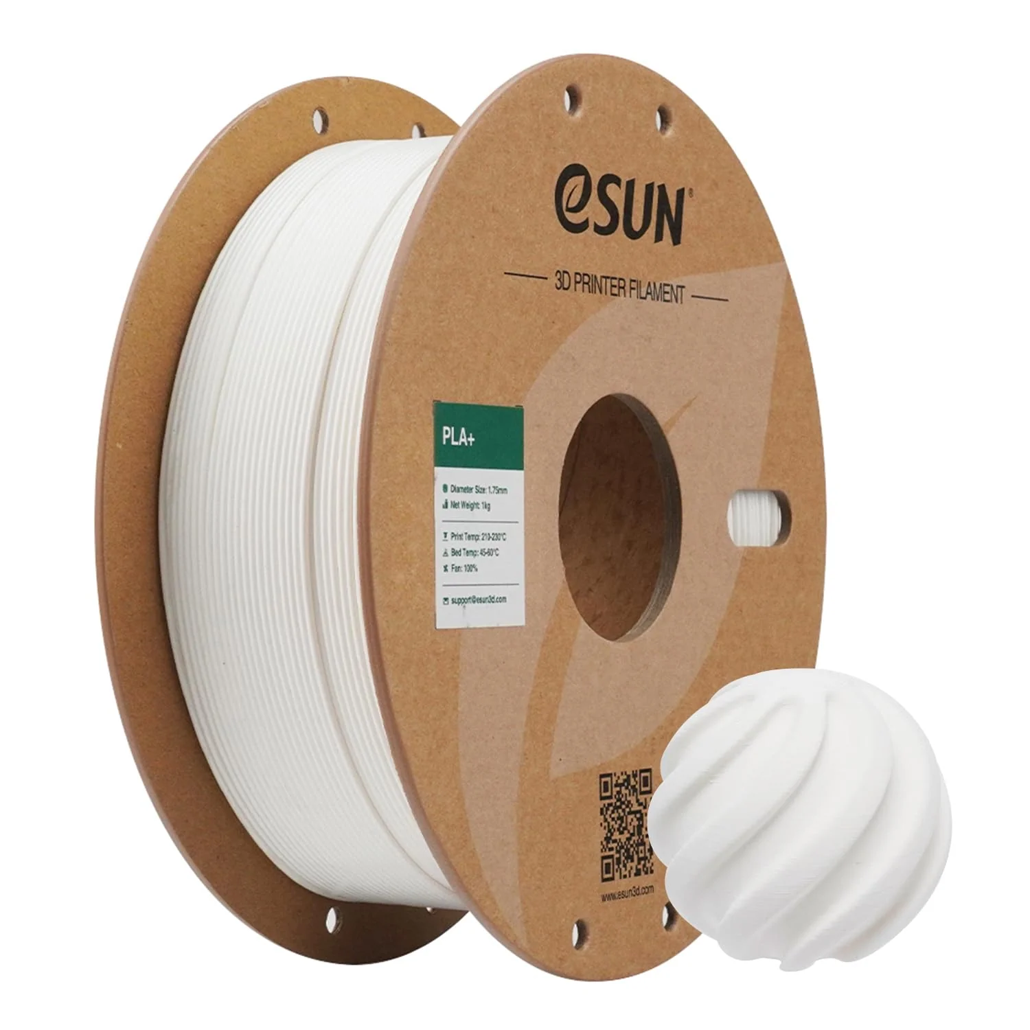 Pla+ 1.75Mm Milky White 1Kg/Roll With Paper Roll (Region 2)