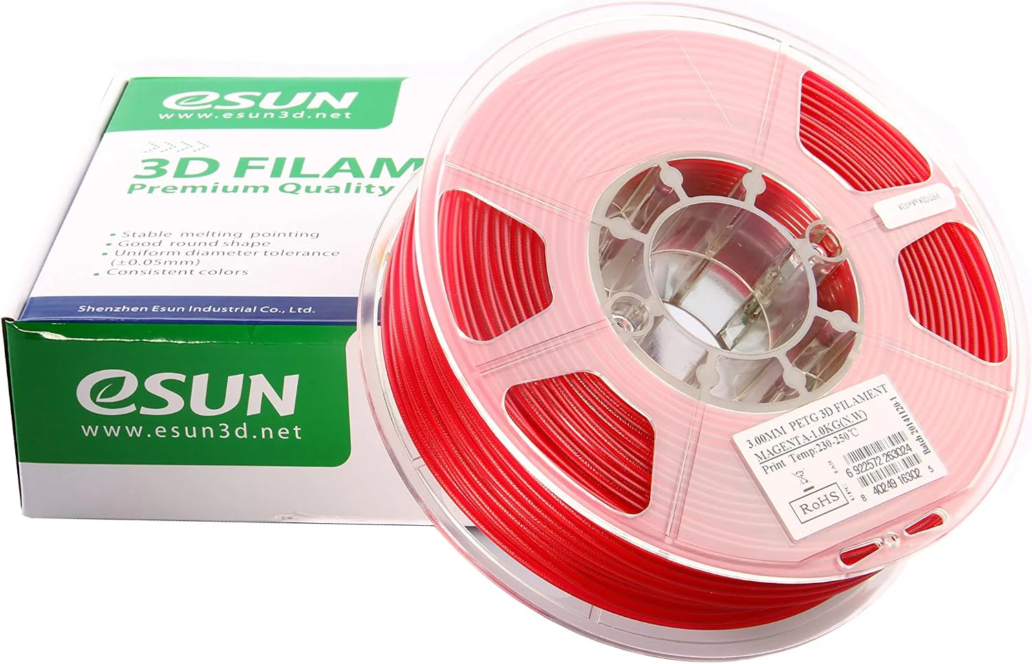 eSUN PETG 175mm Magenta Transparant 1kg - Image 2