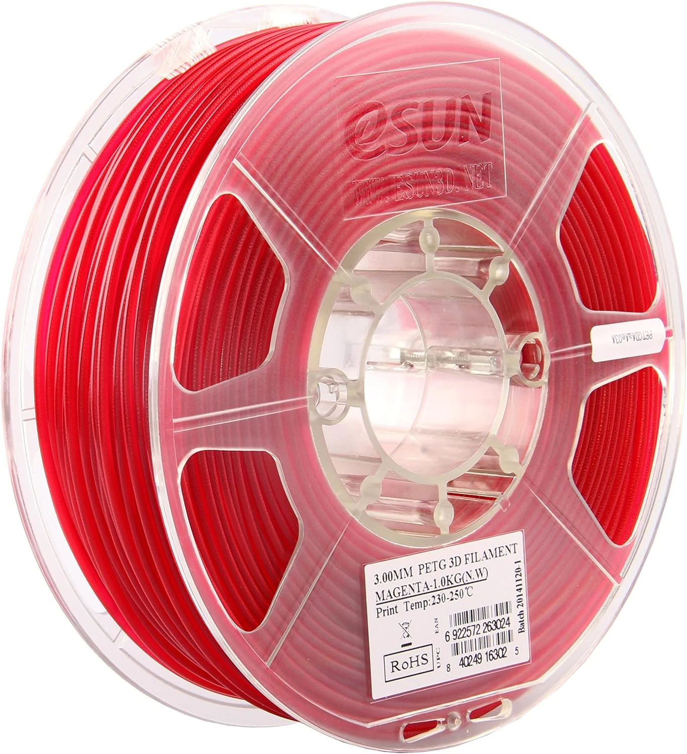 eSUN PETG 175mm Magenta Transparant 1kg - Image 3