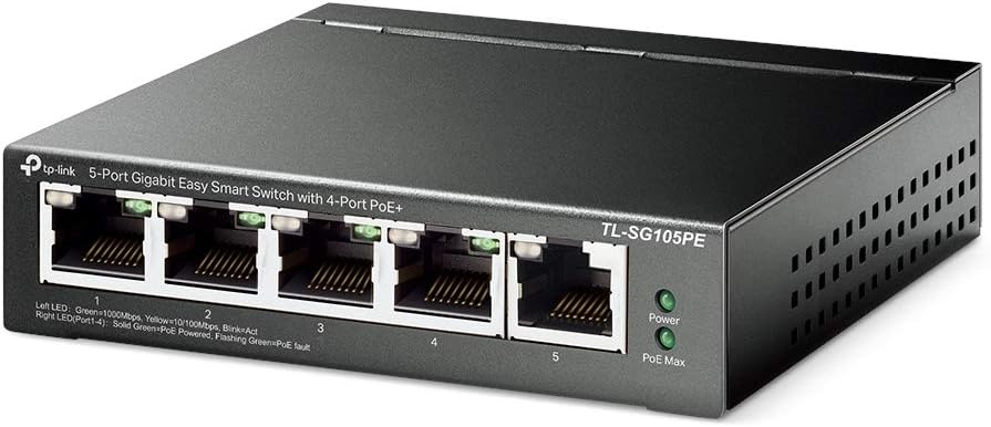 TP-Link TL-SG105PE Switch PoE Gestito Gigabit Ethernet, 5 Porte Con 4 Porte PoE Fino A 65 W, 5 Porte Gigabit, PoE+, 802.3af/at, QoS, VLAN, Ideale Per La Casa E Il Ufficio, Easy Smart Switch - Image 6