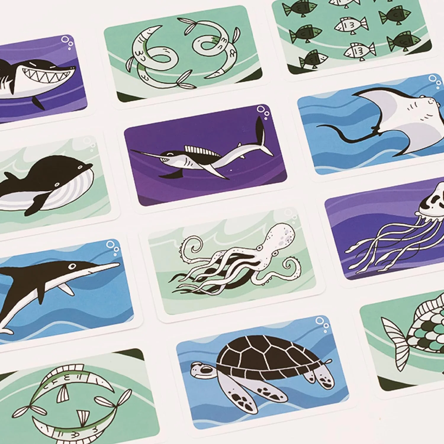 Helvetiq Fish 'N' Flip Card Game | Ocean Themed Strategy Game | Cooperative Game | Fun Family Game for Kids and Adults | Ages 7+ | 1-4 Players | Average Playtime 20 Minutes | Made - Image 3