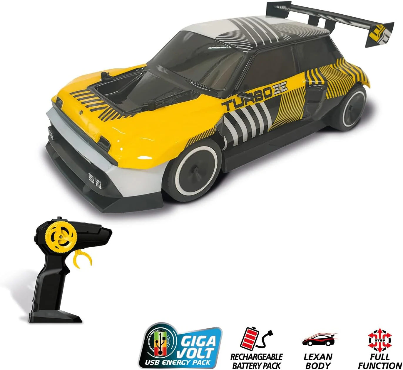 MONDO Motors Renault 5 Turbo 3E model, schaal 1:14, snelheid tot 10 km/u, inclusief oplaadbare batterijen, kinderspeelgoed auto 63853 - Image 2