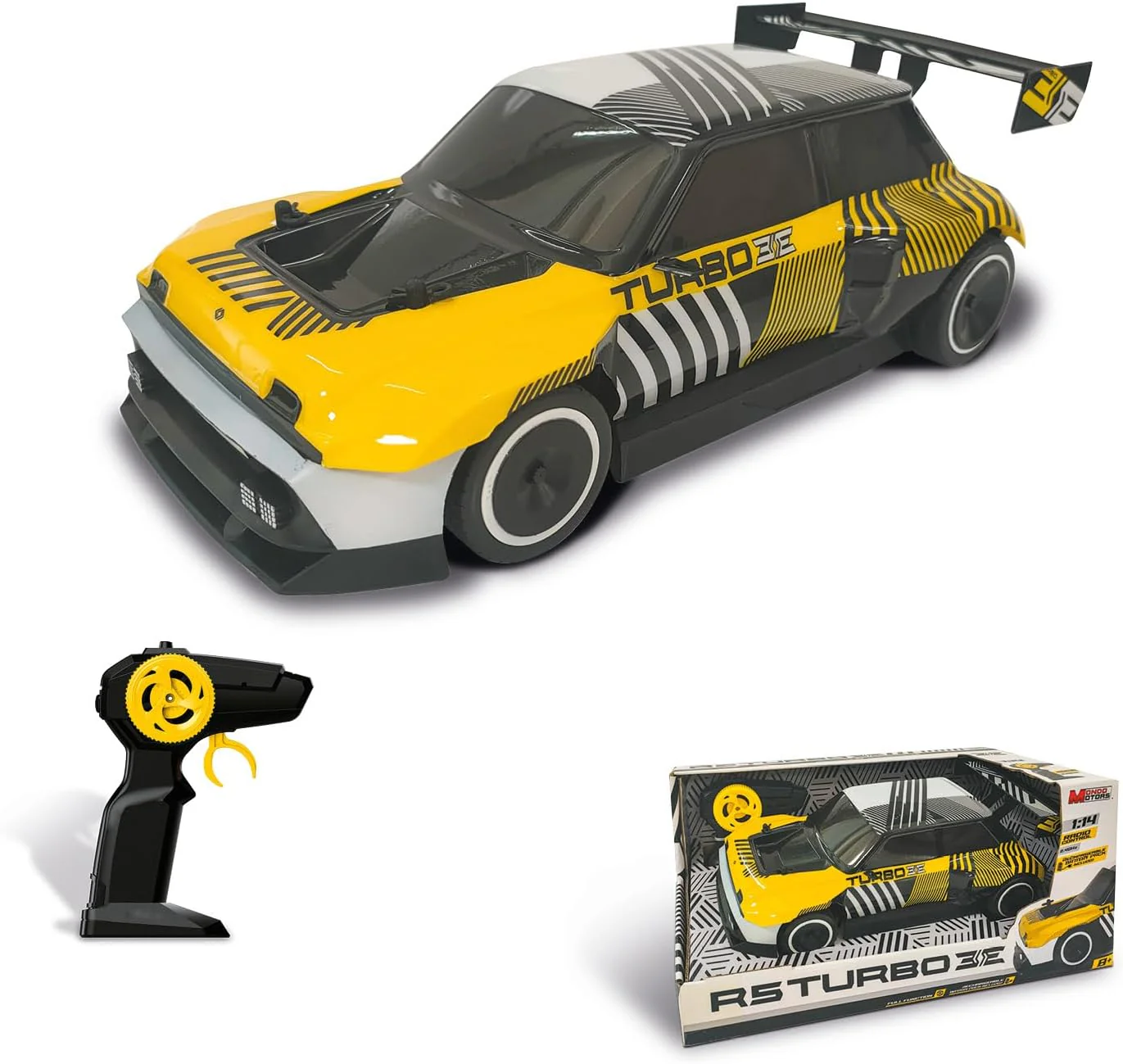 MONDO Motors Renault 5 Turbo 3E model, schaal 1:14, snelheid tot 10 km/u, inclusief oplaadbare batterijen, kinderspeelgoed auto 63853 - Image 3
