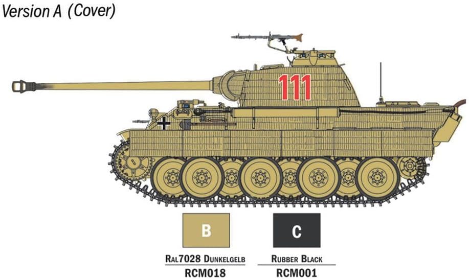 Italeri 75003 Starter Set - Easy Paint: Panther Sd.Kfz.171 Ausf.A, schaal 1:56, Plastic Model Kit/plastic model om in elkaar te zetten, incl. lijm en 3 acrylstiften om te schilderen - Image 6