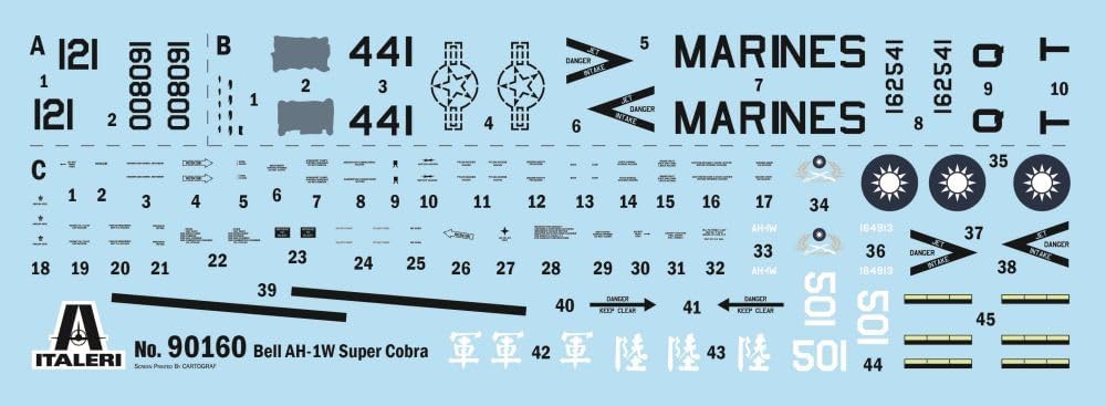 Italeri 90160 AH-1W Super Cobra 1:72 Scale Plastic Model Kit/Model Assembly - Image 8
