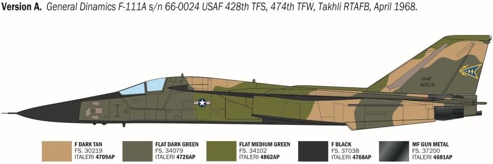Italeri 91232 F-111A Aardvark 1:72 Scale Plastic Model Kit/Model Assembly - Image 2