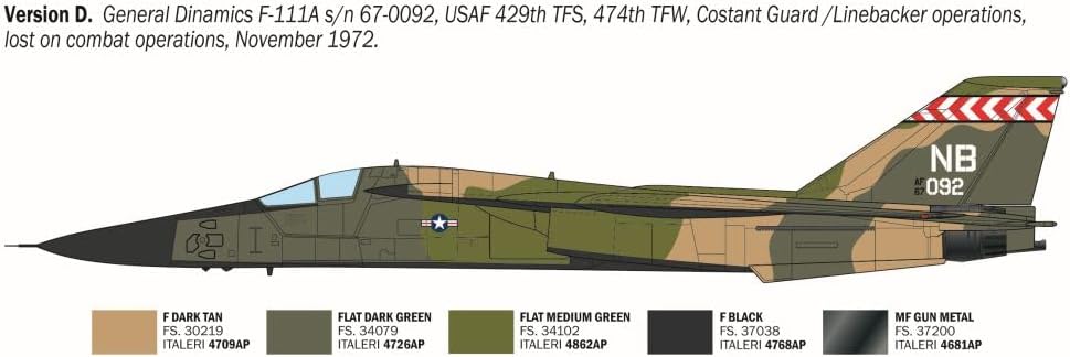 Italeri 91232 F-111A Aardvark 1:72 Scale Plastic Model Kit/Model Assembly - Image 4