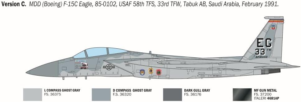 Italeri 92763 F-15C Eagle 1:48 Scale Plastic Model Kit/Model Assembly - Image 2