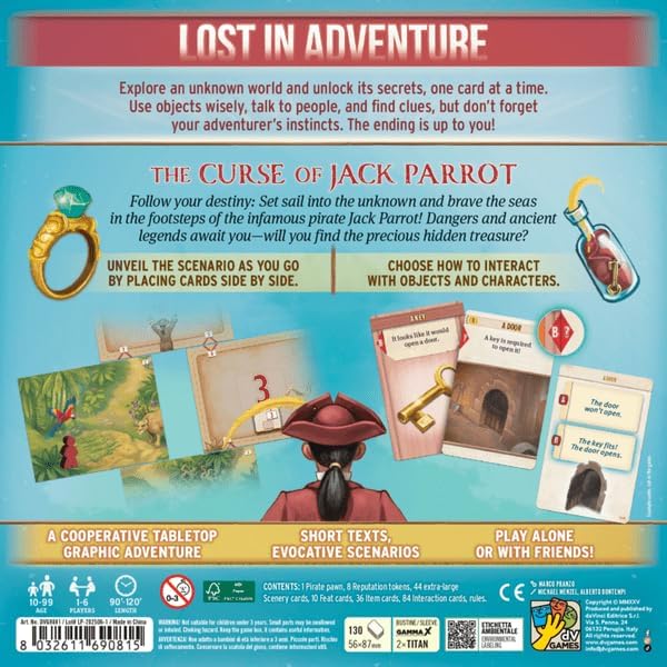 Lost in Adventure: The Curse of Jack Parrot by DV Games | Ages 12+ | 1-6 Players | Cooperative Pirate Storytelling Board Game | Branching Narrative, Modular Map, Puzzles & Multiple Endings - Image 5