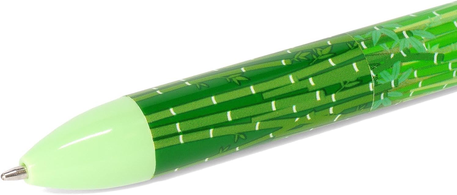 LEGAMI - Two Tone Kitty Panda Black and Green Ink Click & Clack Pen Ideal for School Office Home Two Tone 1mm Tip Diameter - Image 3