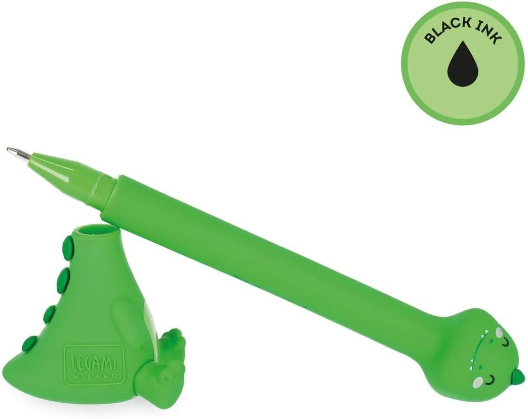 Legami - Dino Ballpoint Pen with Base- Stand-Ink Ovation - Black Ink - Image 4