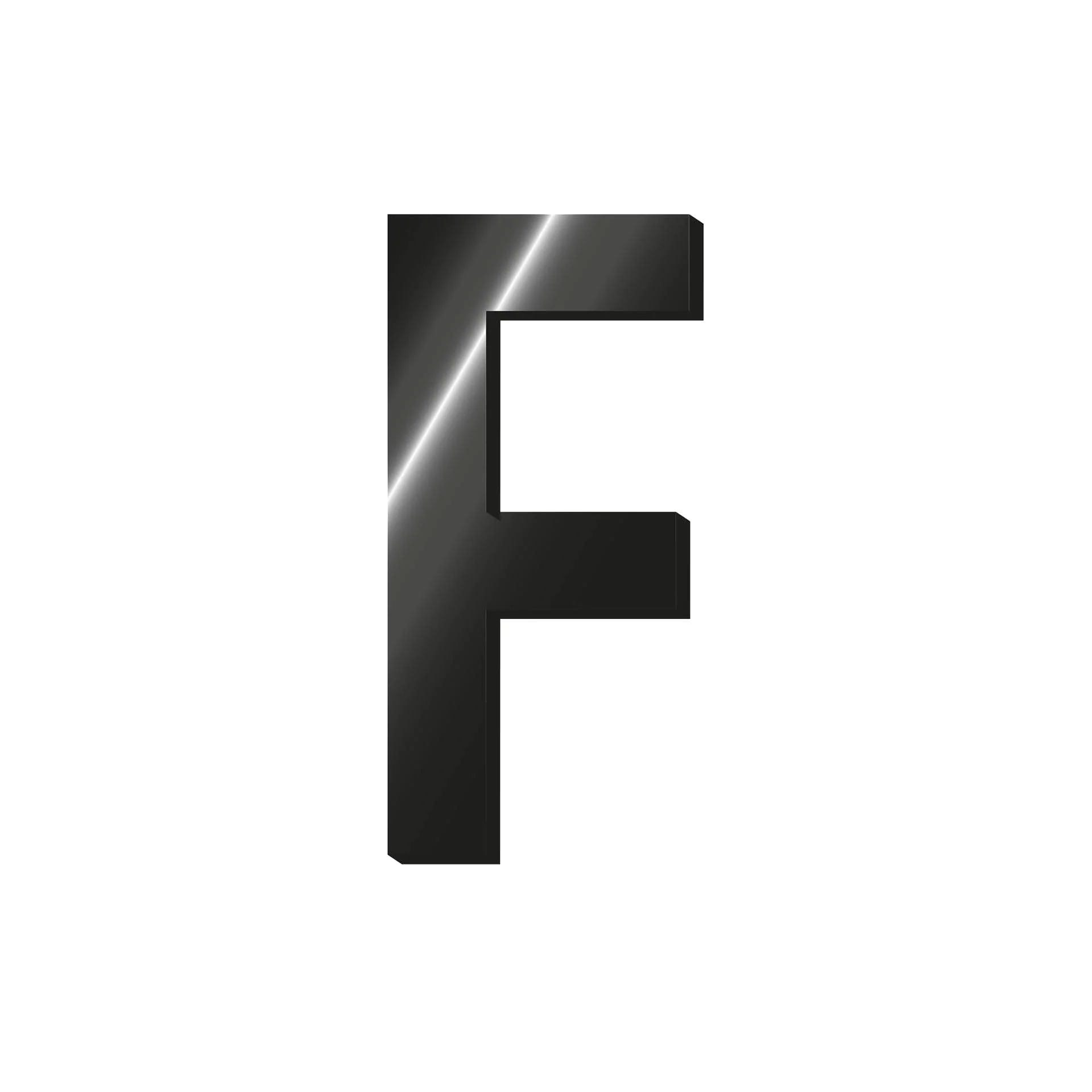 Legami - Metal Adhesive Letter, My Initial, Letter F, L MAX 2,5 cm, H 2,5 cm, Customize Your Accessories, Disposable