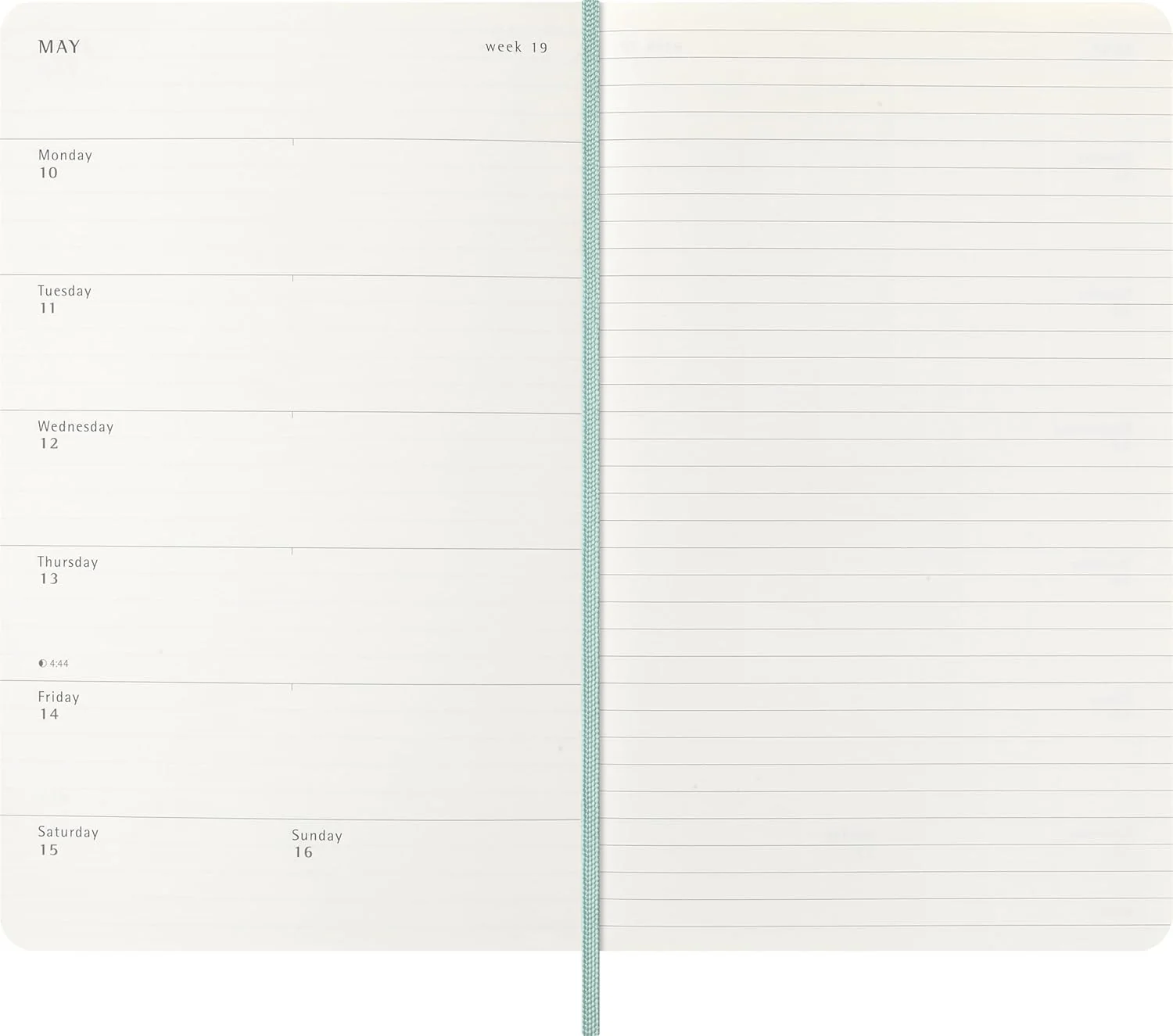 Moleskine Weekly Planner 2027, Vegan Soft Cover Precious and Ethical 12 Month Diary with Space for Notes, and Gift Box, Large 13x21 Cm, Sage Green - Image 7
