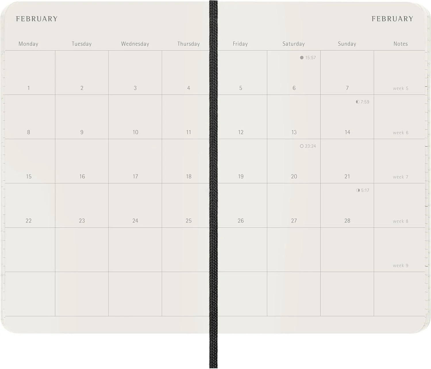 Moleskine Monthly Planner 2027, Soft Cover 12 Month Diary with Elastic Closure, Pocket Size 9x14 Cm, Black - Image 5