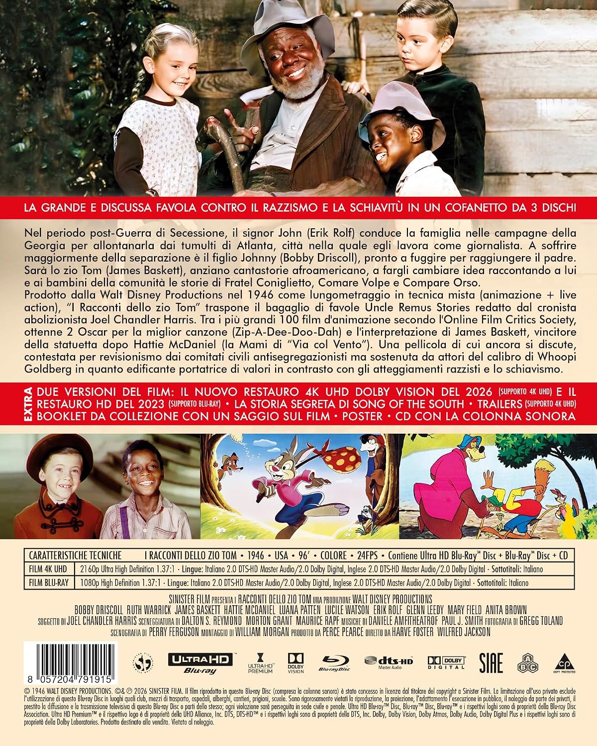 Racconti Dello Zio Tom (I) (Collector`S Edition) (4K Ultra Hd + Blu-Ray + Cd)
