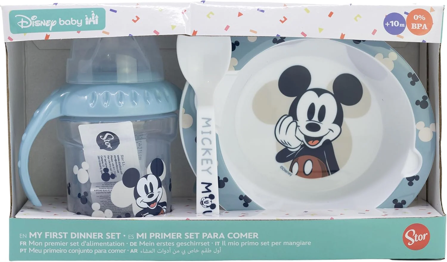 Stor Disney Mickey Mouse-cadeauset voor kinderen, BPA-vrij, met fles, kom en lepel, wasbaar en herbruikbaar - Image 7