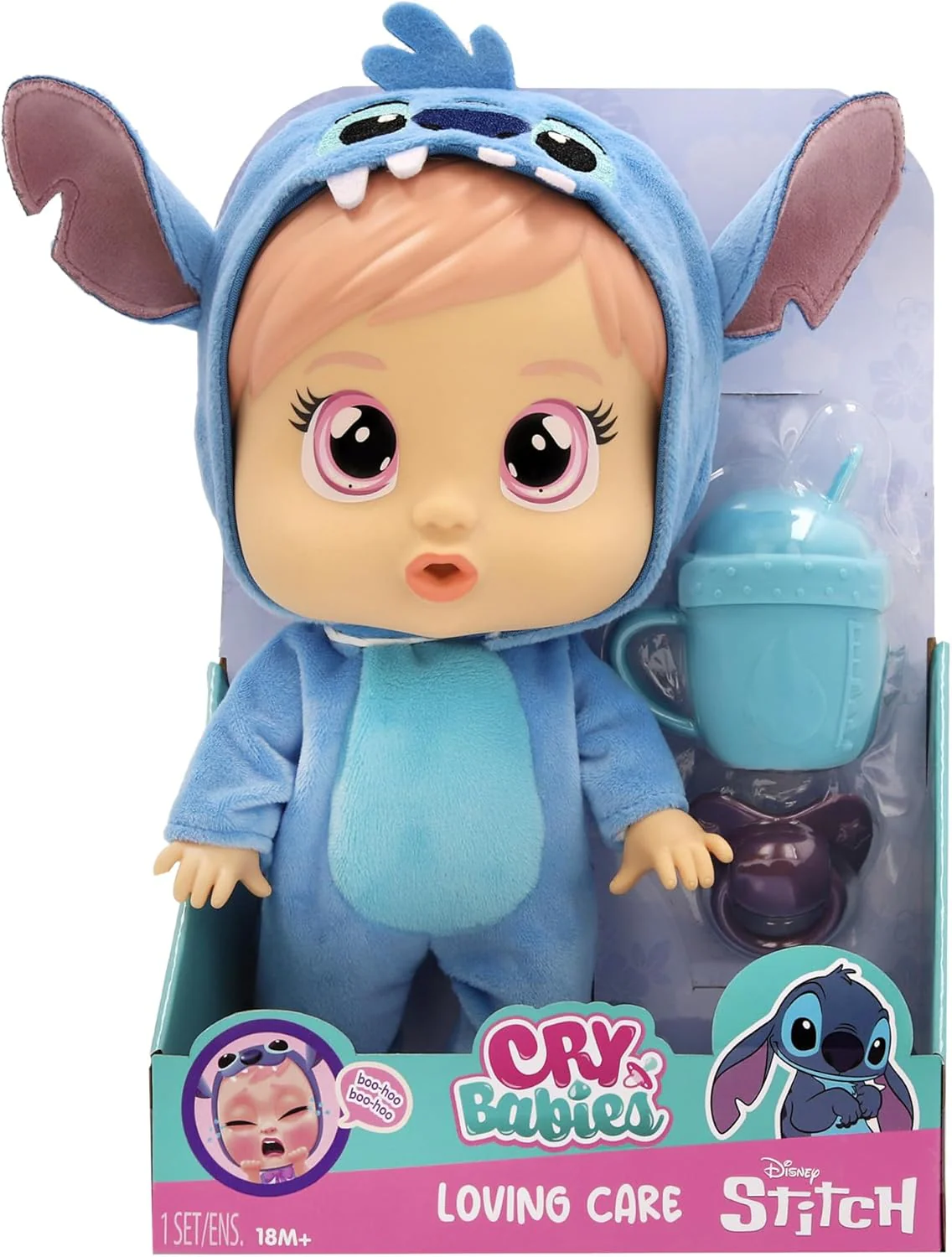 Cry Babies Disney Stitch Baby-Puppe Loving Care inspiriert von Stitch, inklusive 3 Zubehörteilen und weint echte Tränen. Kinder ab 3 Jahren. - Image 5