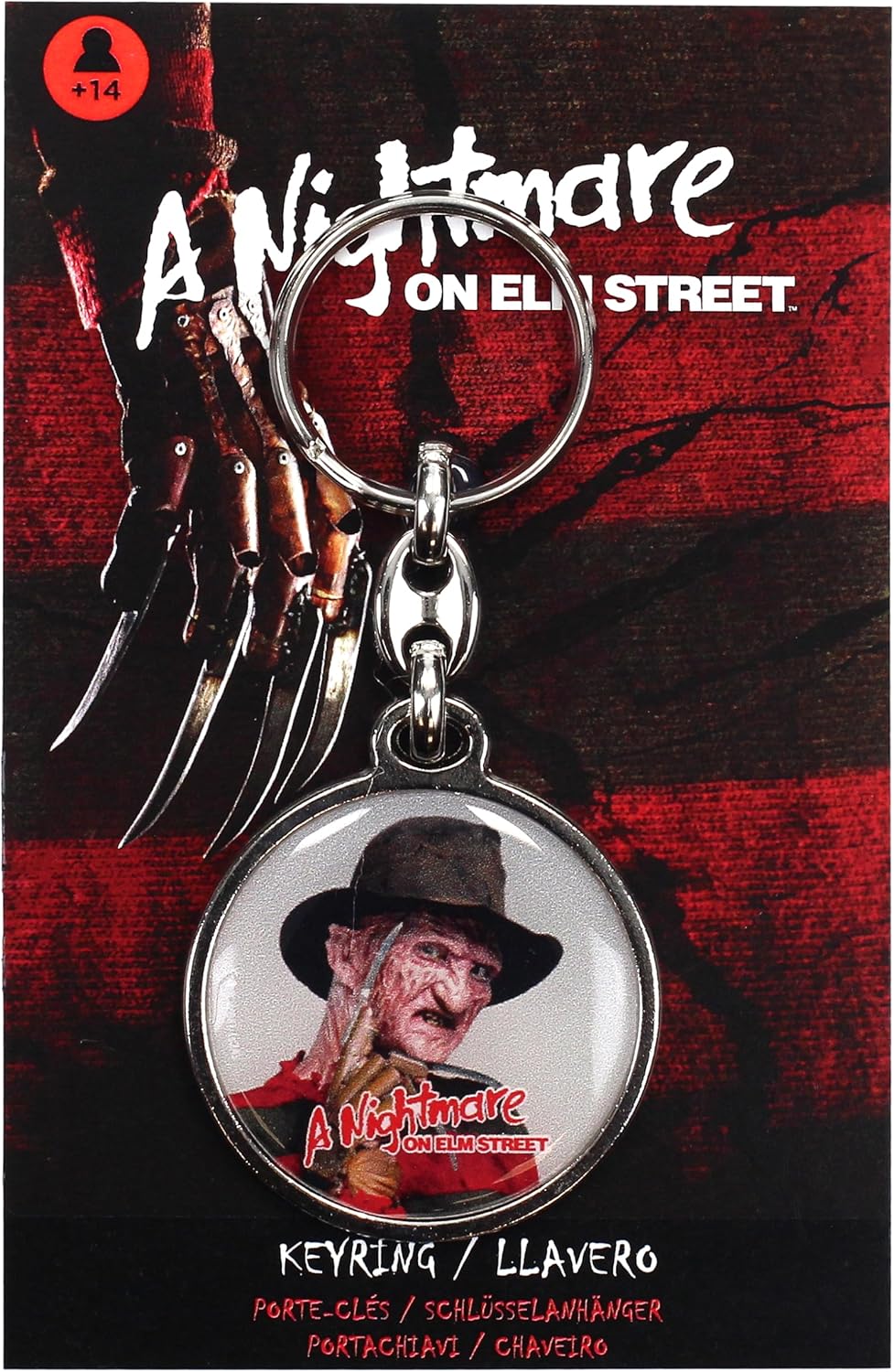 SD TOYS - Freddy round metal key ring nightmare on elm street, multicoloured, S - Image 5