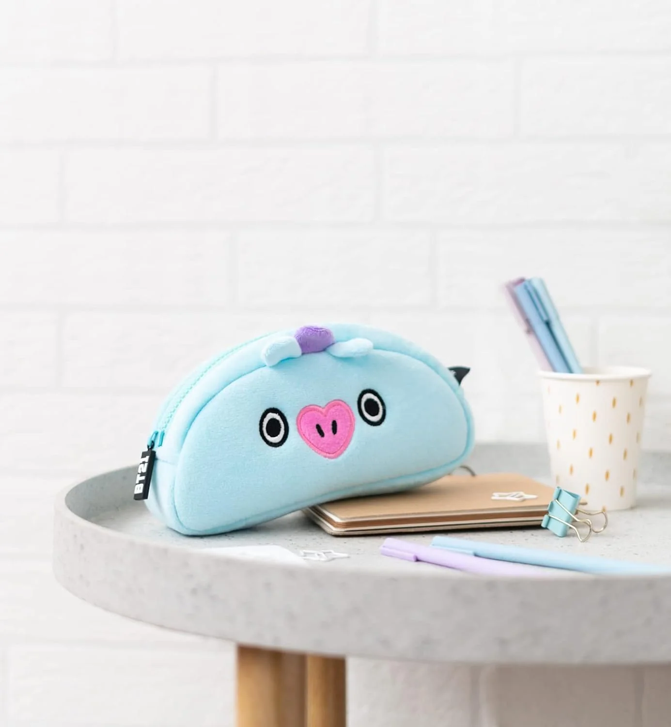 Grupo Erik Plüsch Mäppchen BT21 New Mang 1 Fach - Stift Etui Schule BTS Fanartikel - Federmäppchen Mädchen Schlampermäppchen Offizieller BT21 Merch - Image 2