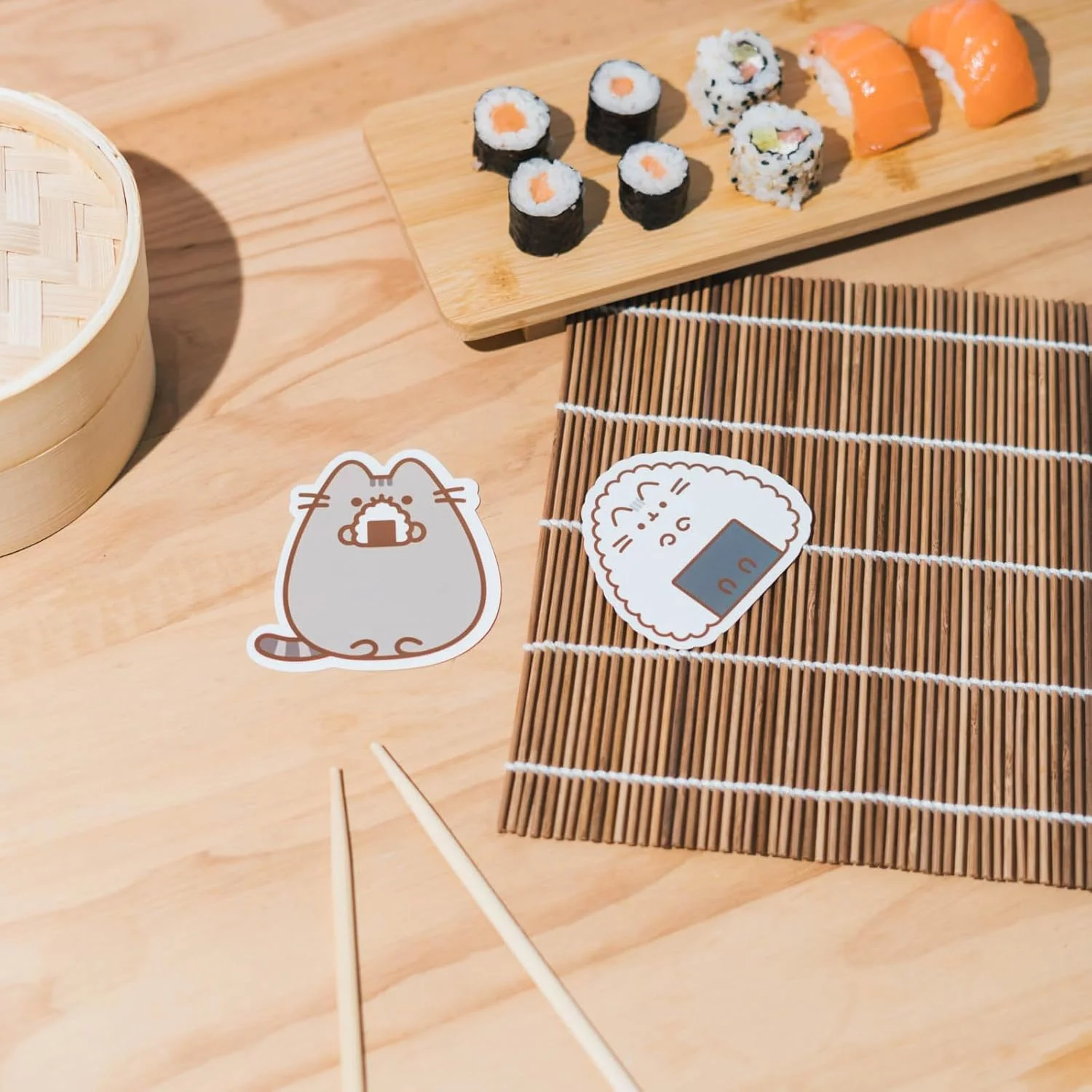 Grupo Erik Set 2 Stickers Pusheen Sushi Roll - Adesivi in Vinile Sagomati Kawaii per Laptop, Borraccia e Cellulare | Decorazioni Resistenti - Image 7