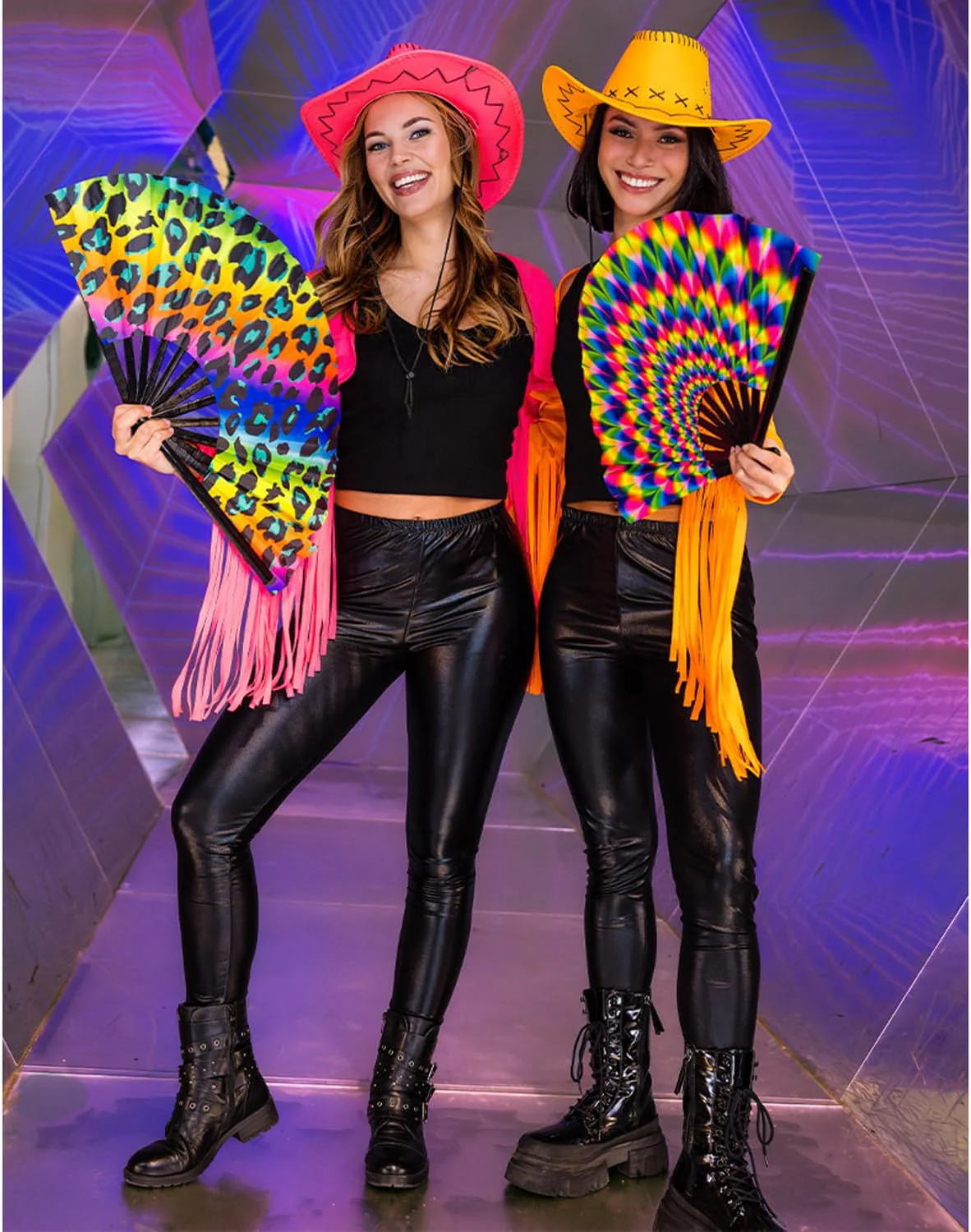 Boland - Verstellbarer UV Cowboyhut Savanne, Neon Western Hut, leuchtet im Schwarzlicht, Kostüm Zubehör für Festival, Karneval, JGA und Mottoparty - Image 2