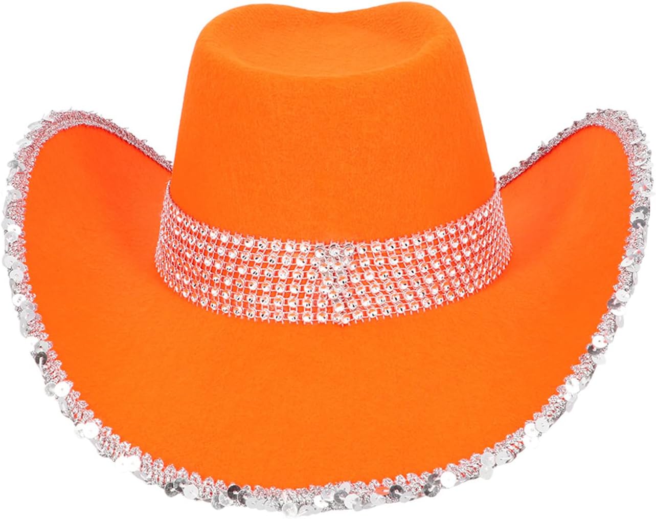 Cowboy Hoed Glitter - Neon Oranje - Image 4
