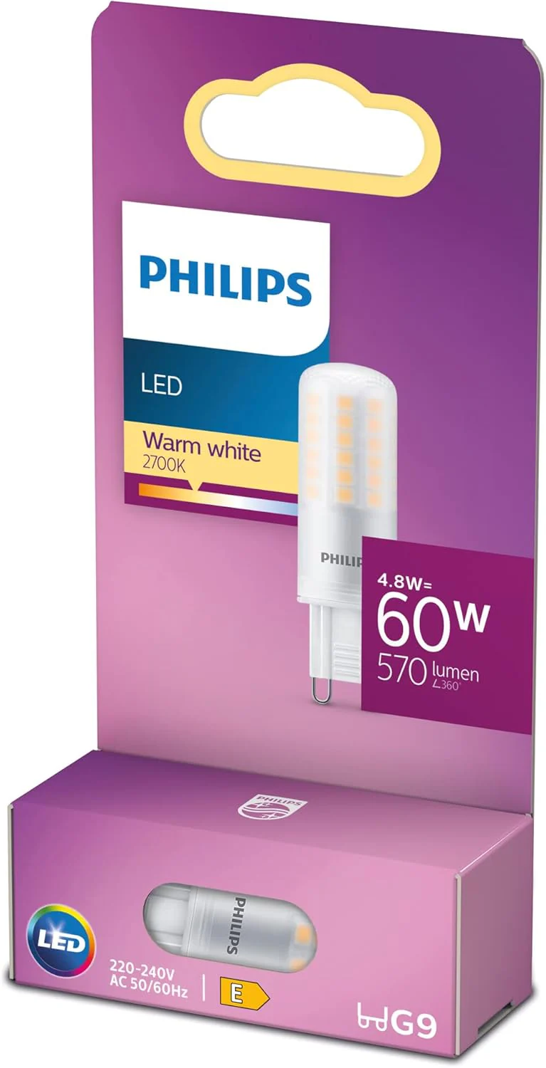 Philips Led Capsule Transparant - 60 W - G9 - Warmwit Licht - Image 3