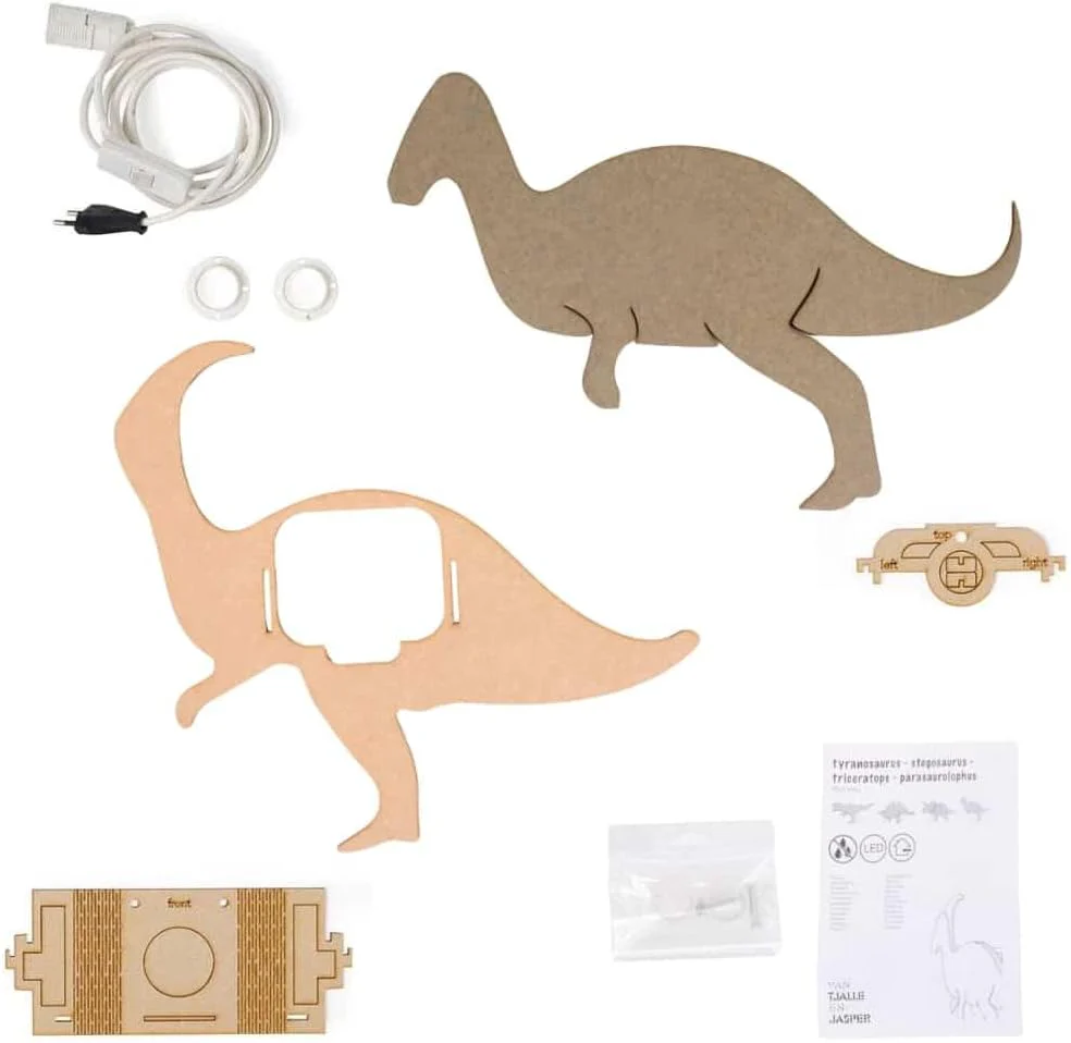 Van Tjalle en Jasper - Van Tjalle en Jasper - Dino Wandlamp T-rex - Hout - Image 2