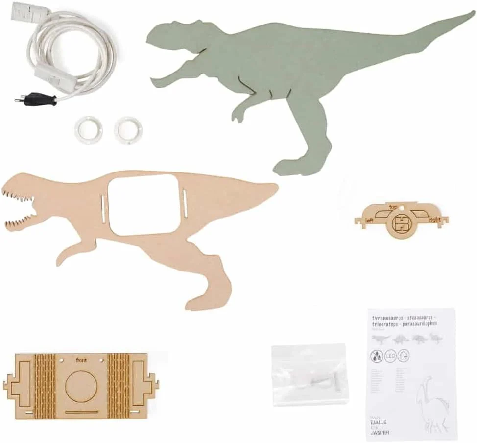 Van Tjalle en Jasper - Van Tjalle en Jasper - Dino Wandlamp T-rex - Hout - Image 8