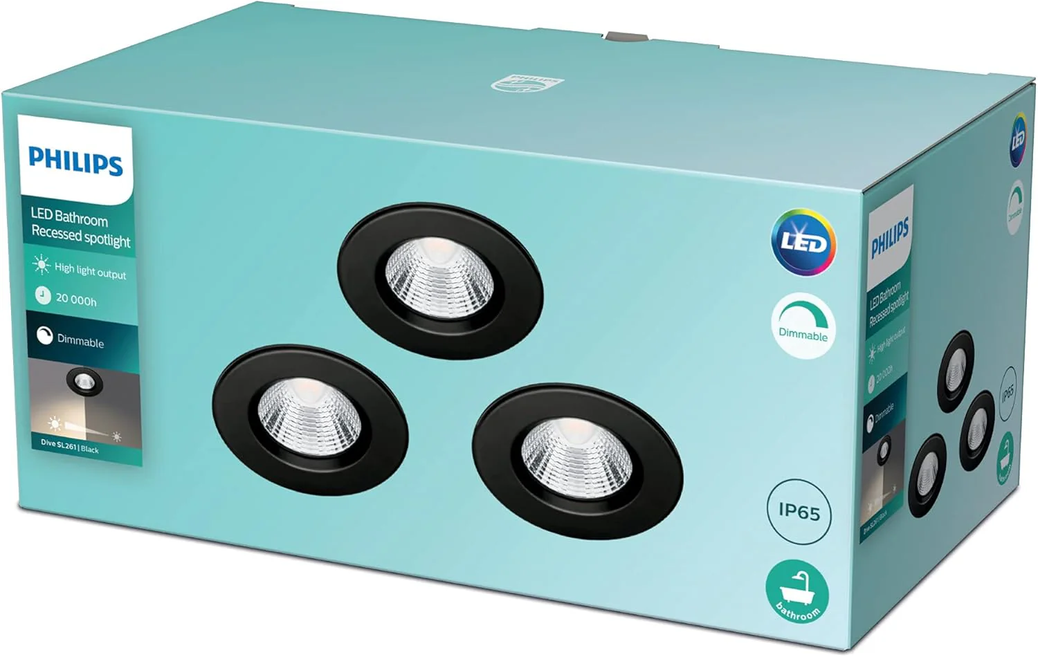 Philips Dive Badkamer Inbouwspot - Zwart - 5 W - 3 Pack - Image 6