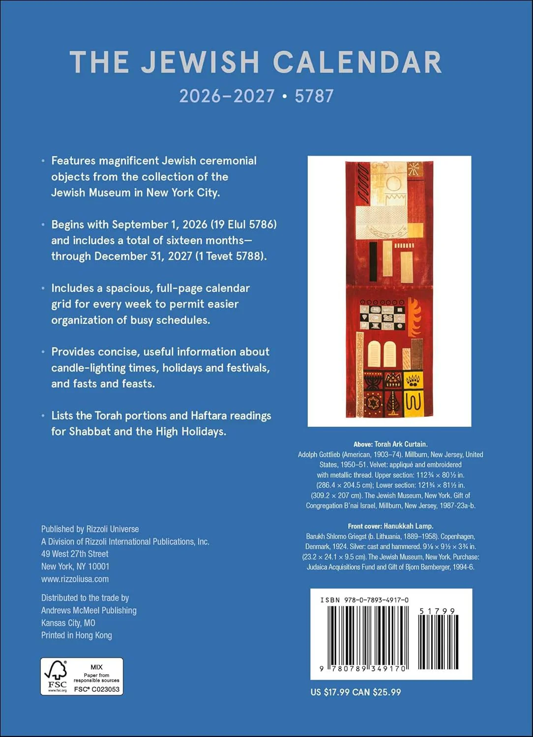 The Jewish Calendar 2026–2027 (5787) 16-Month Planner - Image 3